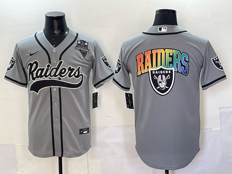 Men 2025 Oakland Raiders Blank Grey 3th generation Joint Name Nike Limited NFL Jersey style 065->new england patriots->NFL Jersey